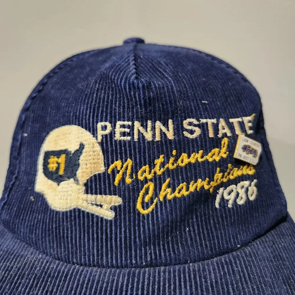 VTG 80s‎ Penn State National Champions 1986 Football Corduroy Snapback Hat Cap
